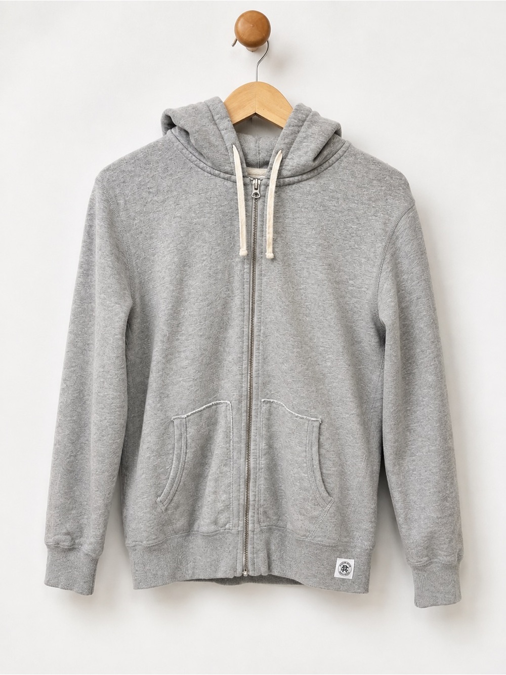 Reigning Champ Light Gray Zip-Up Hooded Sweatshirt - Made In Canada